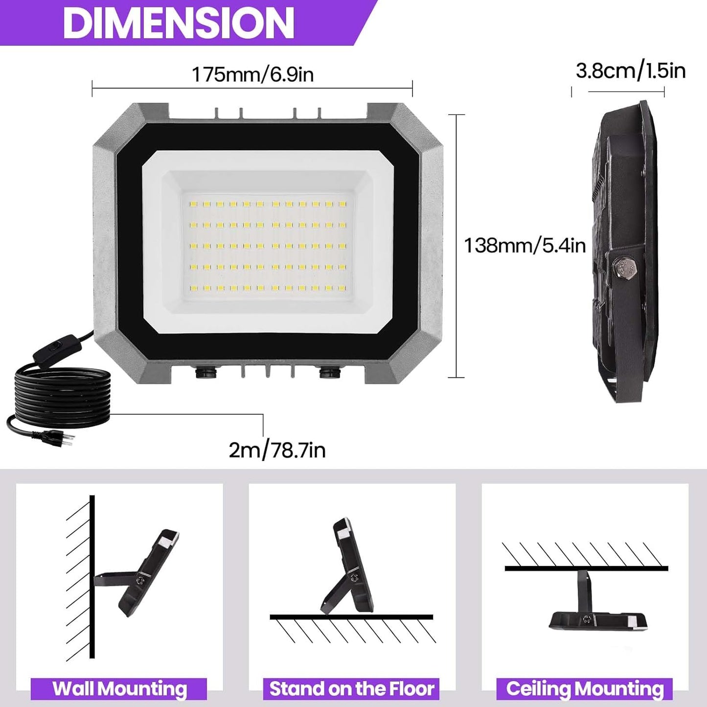 LED Black Flood Light