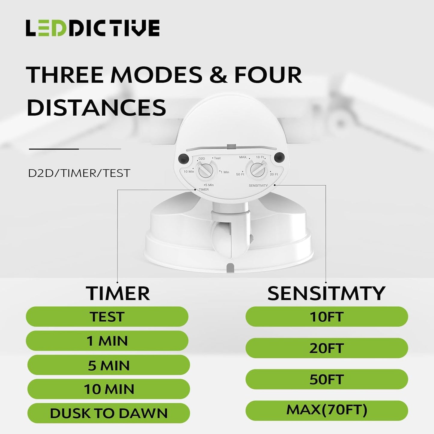 White 3-heads LED Security Lights