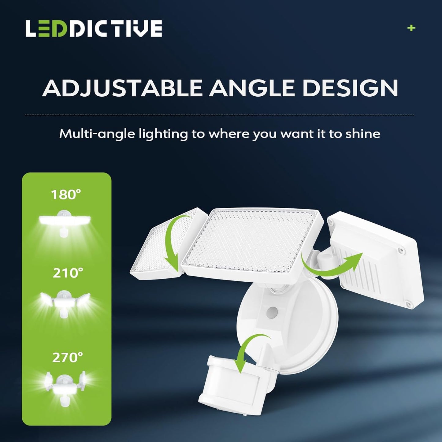 White 3-heads LED Security Lights