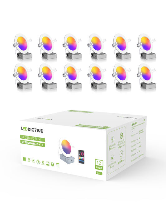 12 Pack Smart Recessed Lighting 4 Inch