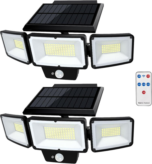 Solar 3-heads Outdoor Flood Lights